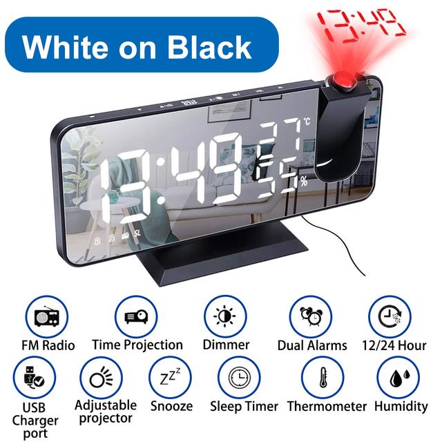 LED Digital Projection Alarm Clock