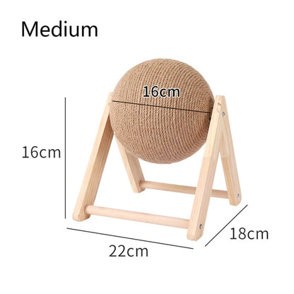 Cat Scratching Ball Wood Stand