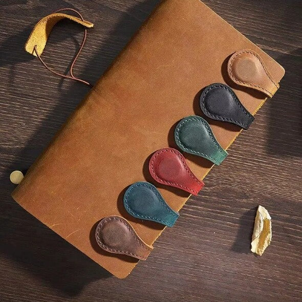 Genuine Leather Handmade Magnetic Bookmark Paper Clip