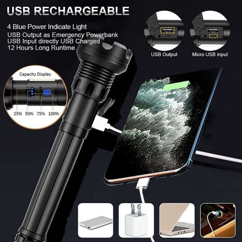 LED Rechargeable Tactical Laser Flashlight