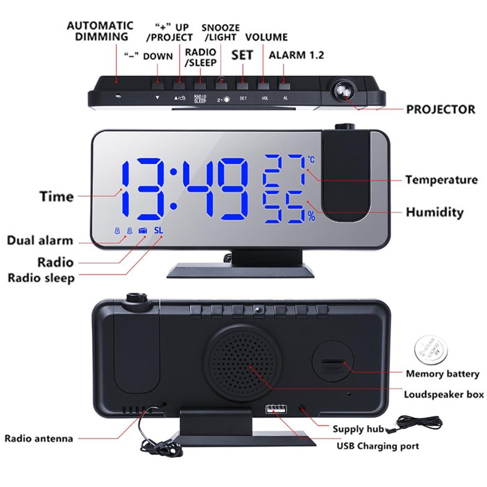 LED Digital Projection Alarm Clock