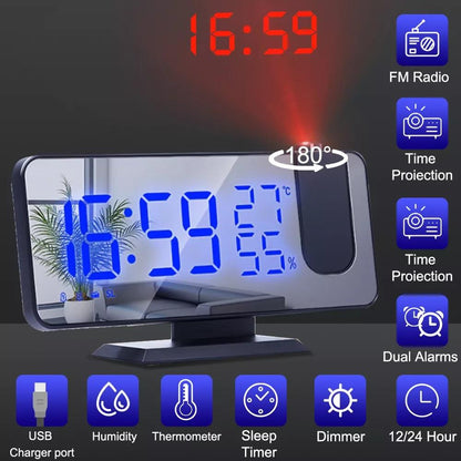 LED Digital Projection Alarm Clock