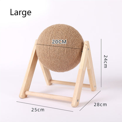 Cat Scratching Ball Wood Stand