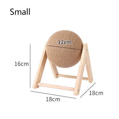 Cat Scratching Ball Wood Stand